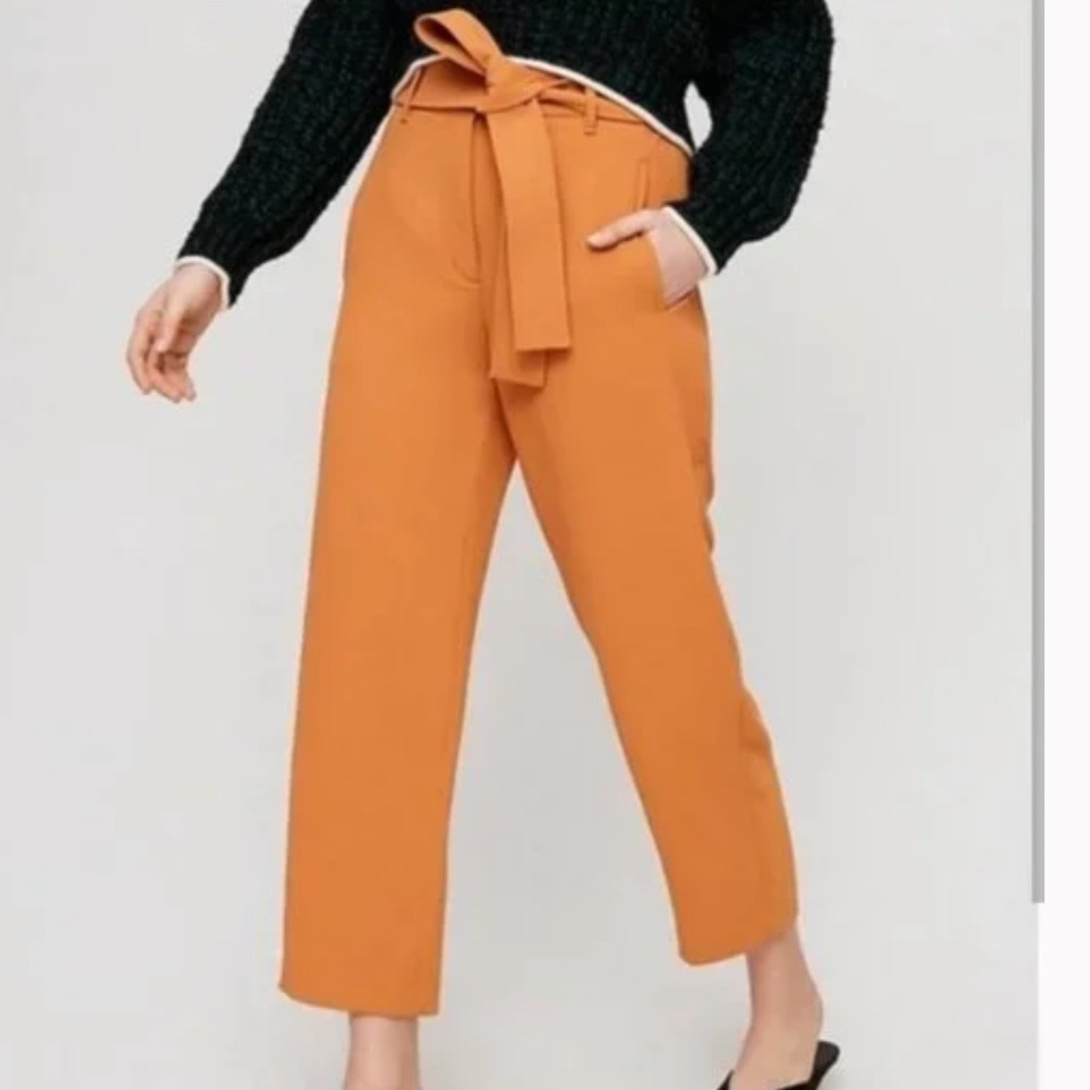 Wilfred Jallade/New Tie Front Pant in goldenrod (golden yellow) size 10